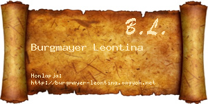 Burgmayer Leontina névjegykártya